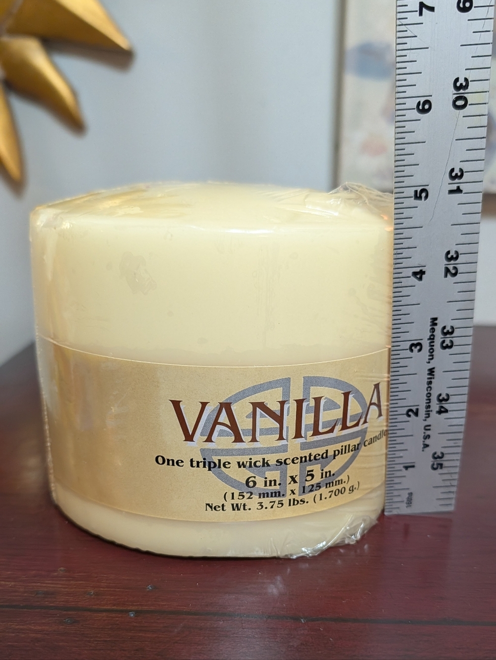 Cereria Sgarbi 3 Wick Vanilla Scented Candle Made in Italy Neutral Ivory